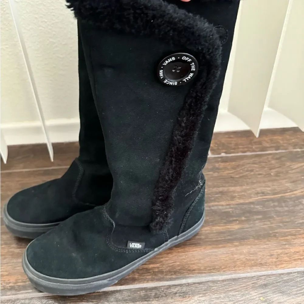 Vans Phoebe Black Leather Winter Boots 6